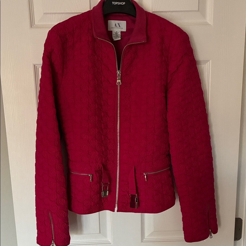 Armani Exchange Women's Vibrant Red Bomber Jacket